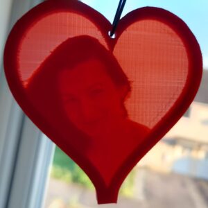 creopop dot co dot uk, red heart shaped lithophane product image