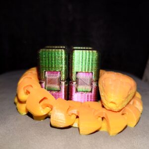 creopop.co.uk orange articulated 3d printed snake product image