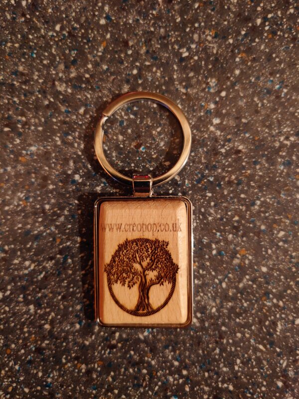 creopop.co.uk personalised laser engraved beechwood keychain image