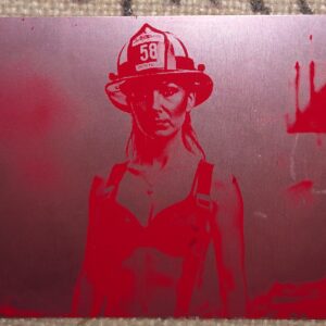 Red aluminium business card image. www.creopop.co.uk