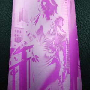 Purple aluminium business card image. www.creopop.co.uk