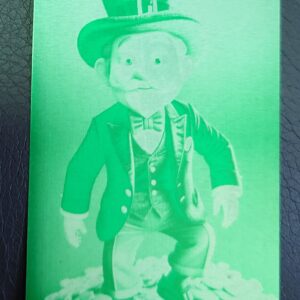 Green aluminium business card image. www.creopop.co.uk