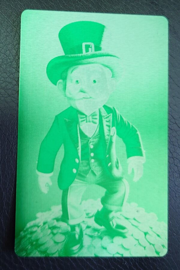 Green aluminium business card image. www.creopop.co.uk