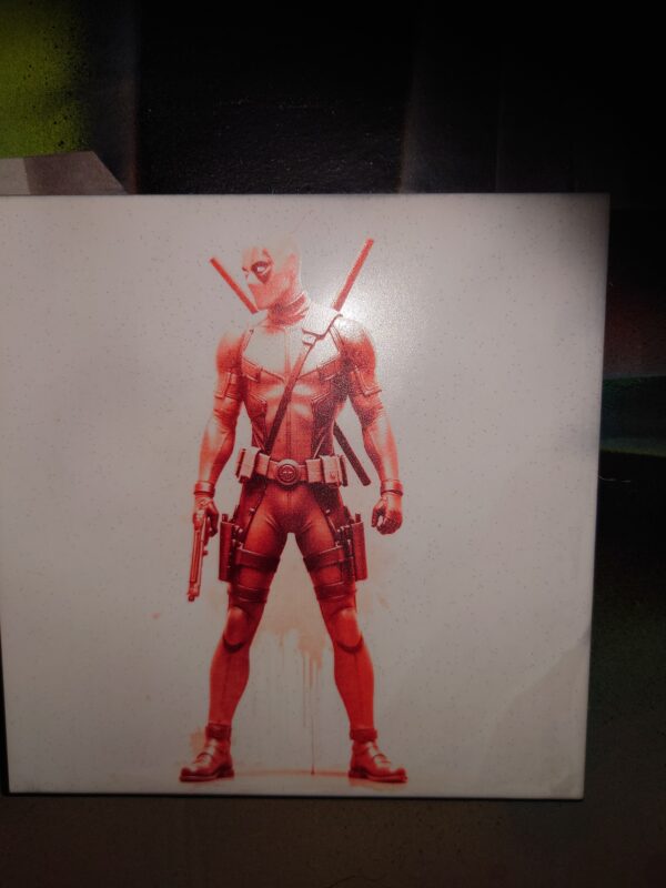 creopop dot co dot uk Deadpool engrave on a tile image