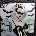 creopop dot co dot uk Vampiress 3 at a 50s diner engraved on a tile image