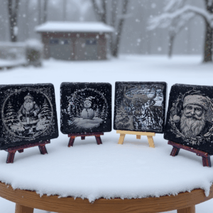 christmas themed slate coasters from creopop dot co dot uk image