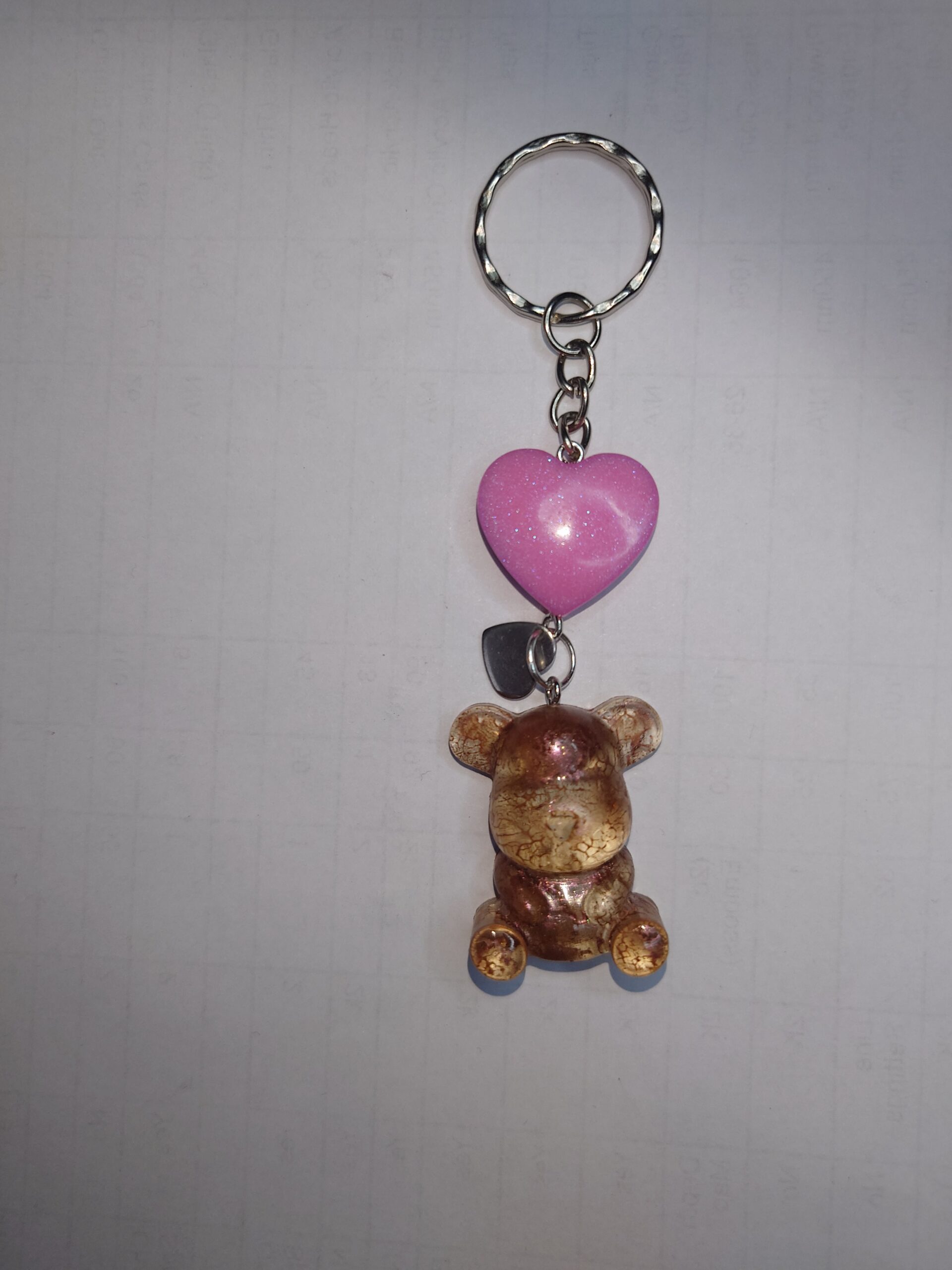 Small Dog with love heart keychain