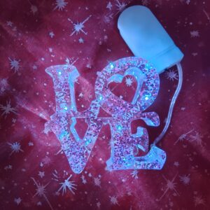 Resin LOVE sign with Lights stand