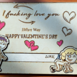 NSFW valentines day wooden slide gift image