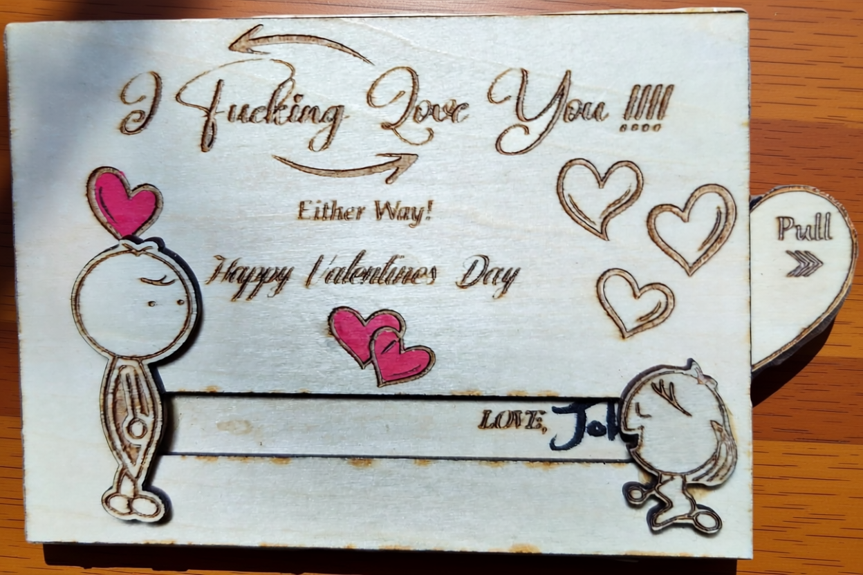 nsfwvalentineslide NSFW innapropriate valentines wooden slode gift image