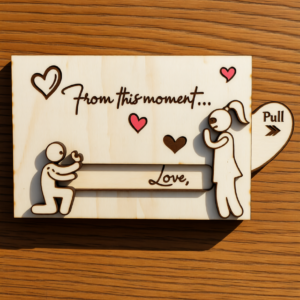 From this moment, wooden slide engagement announcement item image