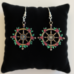 Ships Wheel design of old style tattoo wooden earrings, from www.creopop.co.uk image