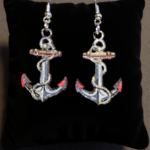 Anchors design of old style tattoo wooden earrings, from www.creopop.co.uk image